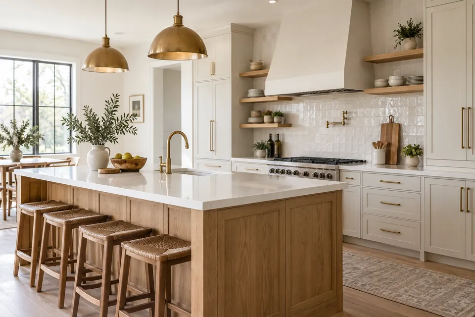 Modern kitchen with a spacious island and custom finishes — illustrative image